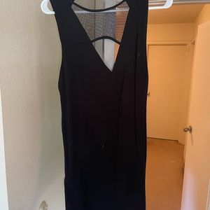 Urban Outfitters black mini with sheer v neck